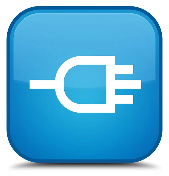 Connect icon special cyan blue square button — Stock Photo, Image