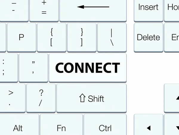 Connecter touche clavier blanc — Photo
