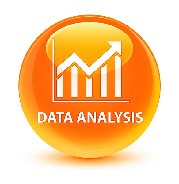データ分析 (統計アイコン) ガラス オレンジ丸ボタン — ストック写真