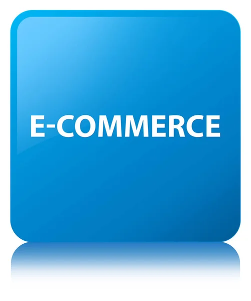 E-ticaret camgöbeği mavi kare düğme — Stok fotoğraf