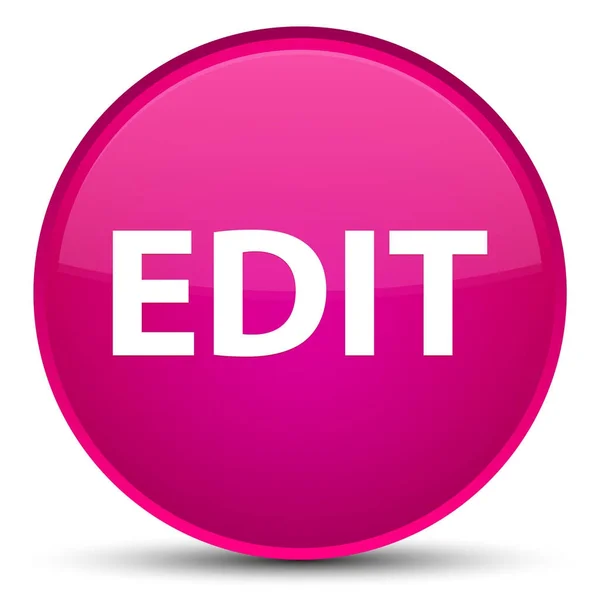 Editar botón redondo rosa especial — Foto de Stock