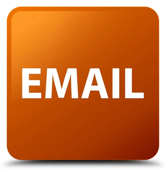 Email marrom botão quadrado — Fotografia de Stock