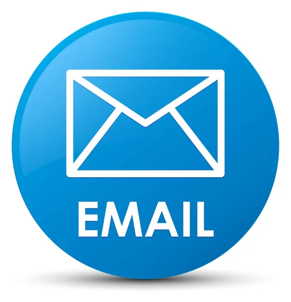 E-mail cyan niebieski okrągły przycisk — Zdjęcie stockowe