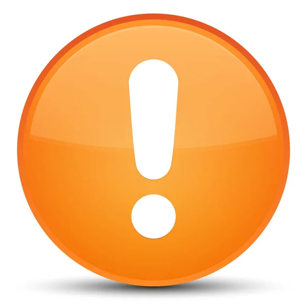 Icono signo de exclamación botón redondo naranja especial —  Fotos de Stock