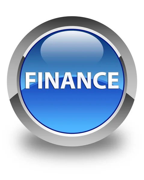 Finanz glänzend blauer runder Knopf — Stockfoto