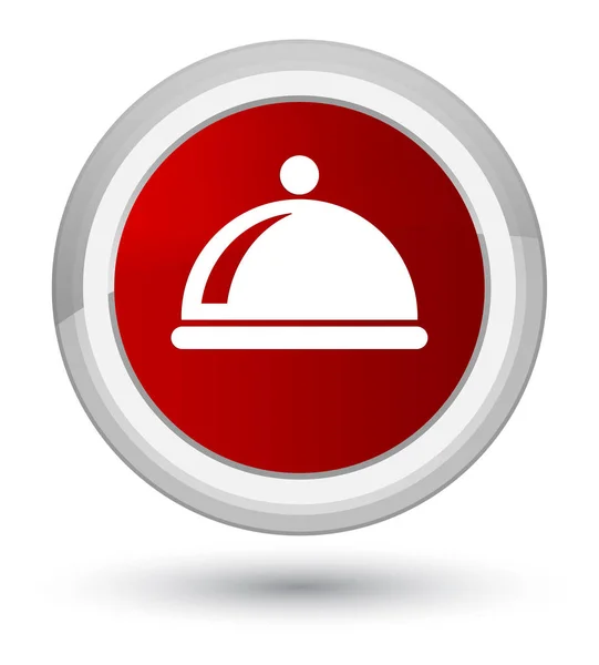 Food dish icon prime red round button — Stock Photo, Image