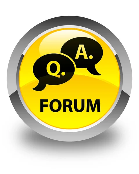 Forum (question answer bubble icon) glossy yellow round button