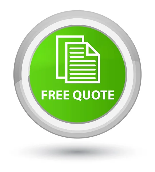 Free quote prime soft green round button — Stock Photo, Image