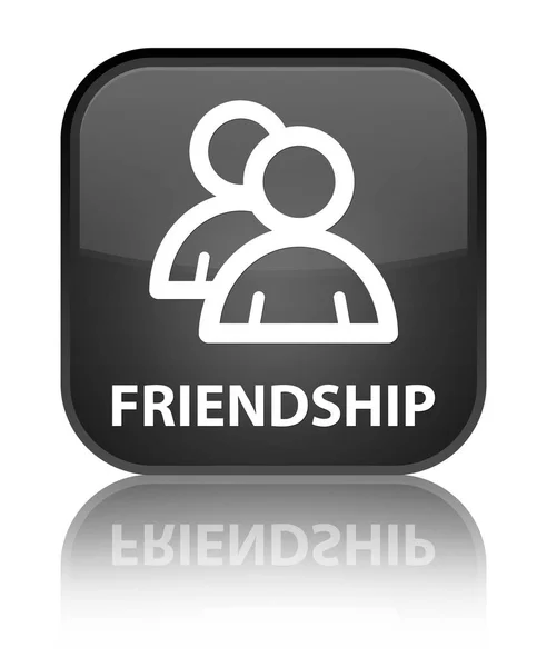 Specjalne czarny przycisk kwadratowy przyjaźni (grupa ikona) — Zdjęcie stockowe