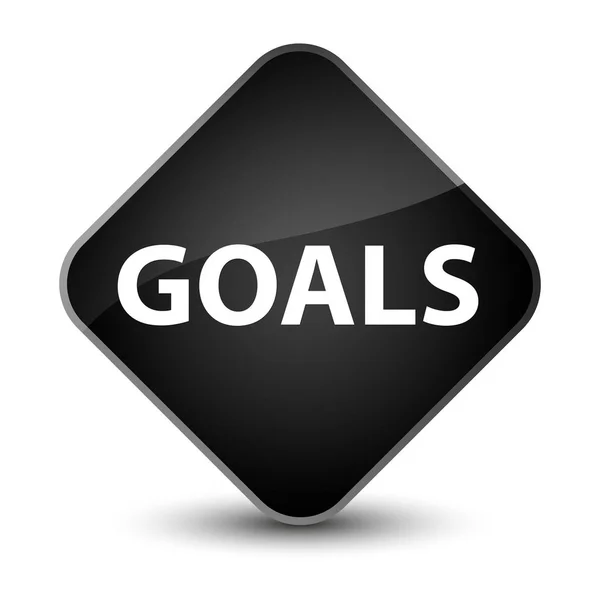 Goals elegant black diamond button — Stock Photo, Image