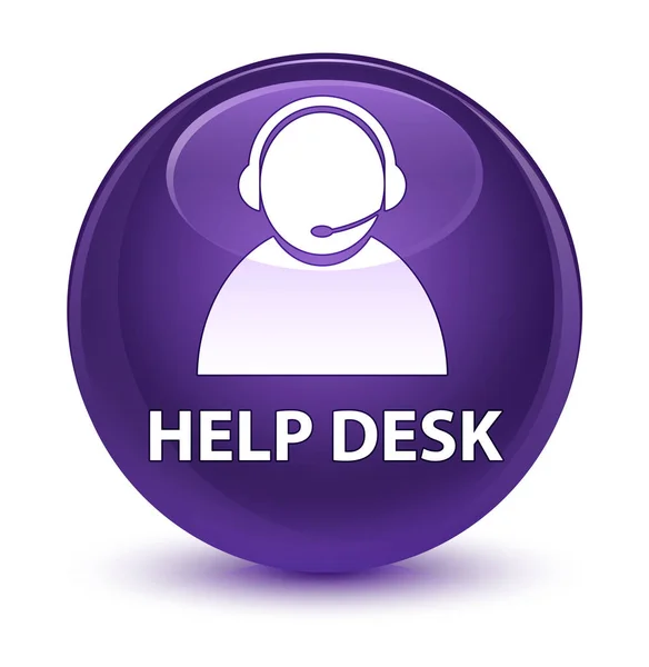 Help desk (ügyfél gond ikon) üveges lila kerek gomb — Stock Fotó