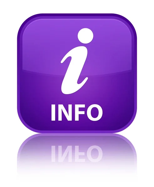 Speciale paarse vierkante infoknop — Stockfoto