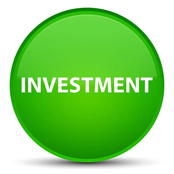 Investimento speciale pulsante rotondo verde — Foto Stock