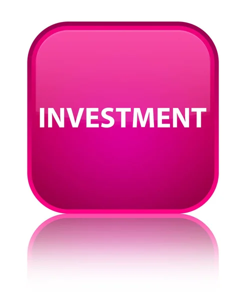 Investimento speciale pulsante quadrato rosa — Foto Stock