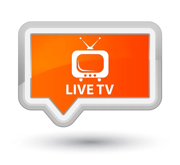 Live tv-knappen för prime orange banner — Stockfoto