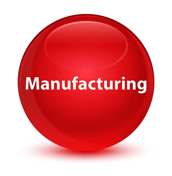 Gyártási üveges piros kerek gomb — Stock Fotó