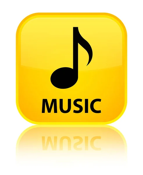 音楽特別な黄色の正方形ボタン — ストック写真