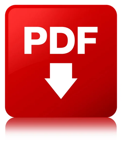 PDF scaricare icona pulsante quadrato rosso — Foto Stock