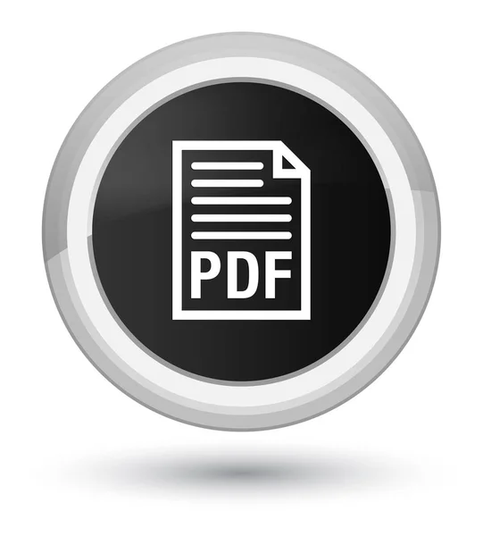 PDF document icône prime noir bouton rond — Photo