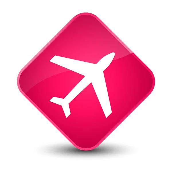Elegante roze diamant knoop van het pictogram van vliegtuig — Stockfoto