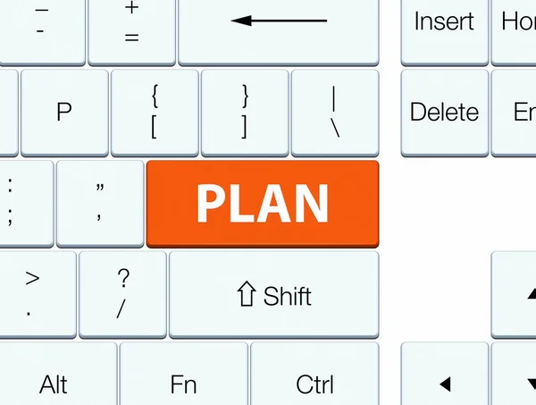 计划橙色键盘按钮 — 图库照片