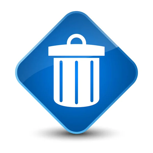 Papelera de reciclaje icono elegante botón de diamante azul — Foto de Stock
