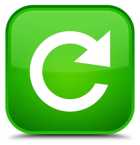 Reply rotate icon special green square button — Stock Photo, Image