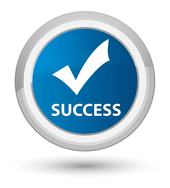 Успіх (перевірена піктограма) кнопка простого синього кола — стокове фото