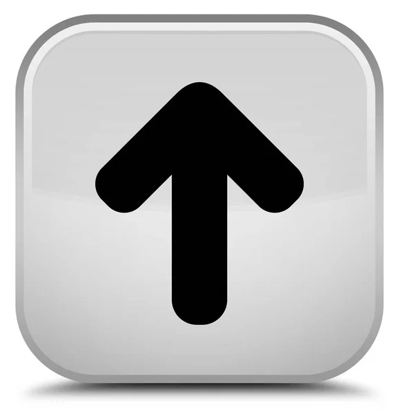 업로드 화살표 아이콘 특별 한 흰색 사각형 버튼 — 스톡 사진