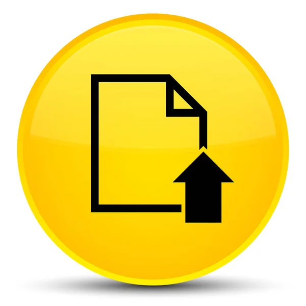 Upload document icon special yellow round button — Stock Photo, Image