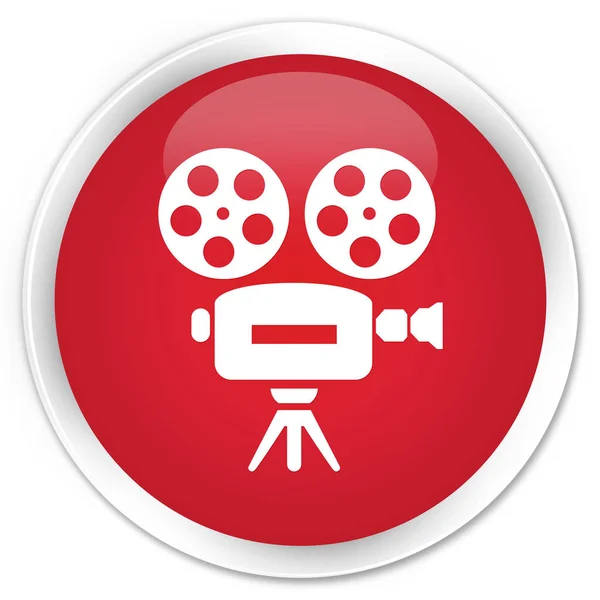 Video camera icon premium red round button — Stock Photo, Image