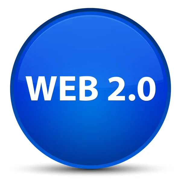 Specjalny niebieski okrągły przycisk Web 2.0 — Zdjęcie stockowe