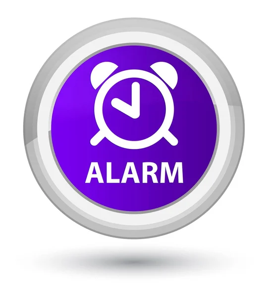Alarme roxo botão redondo — Fotografia de Stock