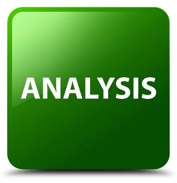 Analysis green square button — Stock Photo, Image