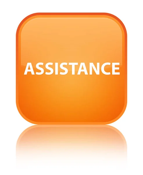 Yardım özel turuncu kare düğme — Stok fotoğraf