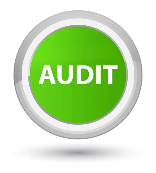 Audit prime soft green round button — Stock Photo, Image