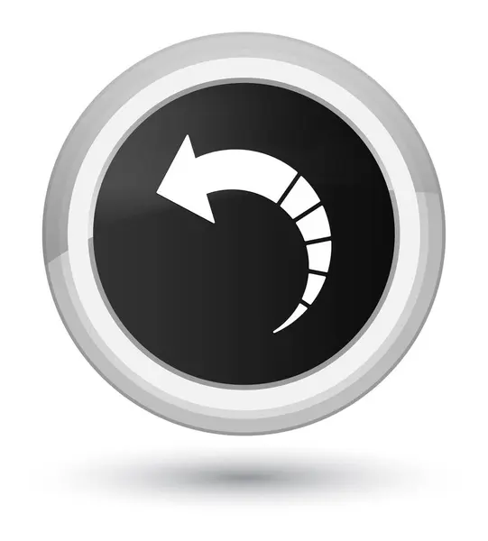 Pfeil-Symbol zurück prime schwarzer runder Knopf — Stockfoto