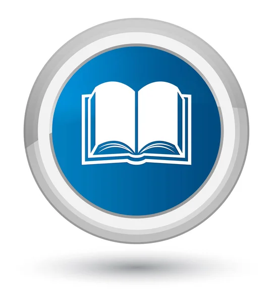Ícone do livro botão redondo azul primo — Fotografia de Stock