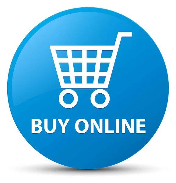 Αγοράστε online κυανό μπλε στρογγυλό κουμπί — Φωτογραφία Αρχείου