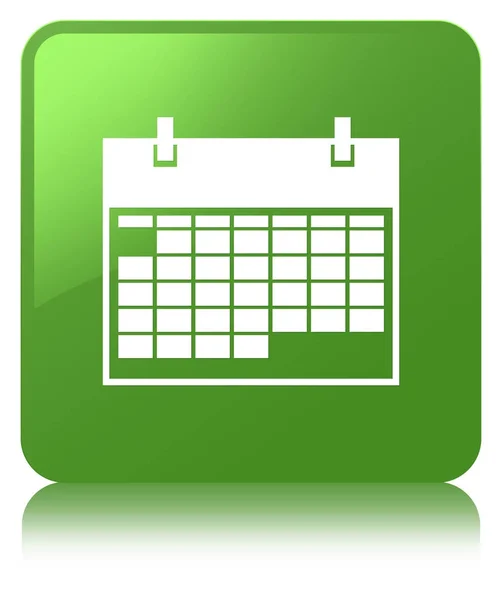 Calendário ícone verde suave botão quadrado — Fotografia de Stock