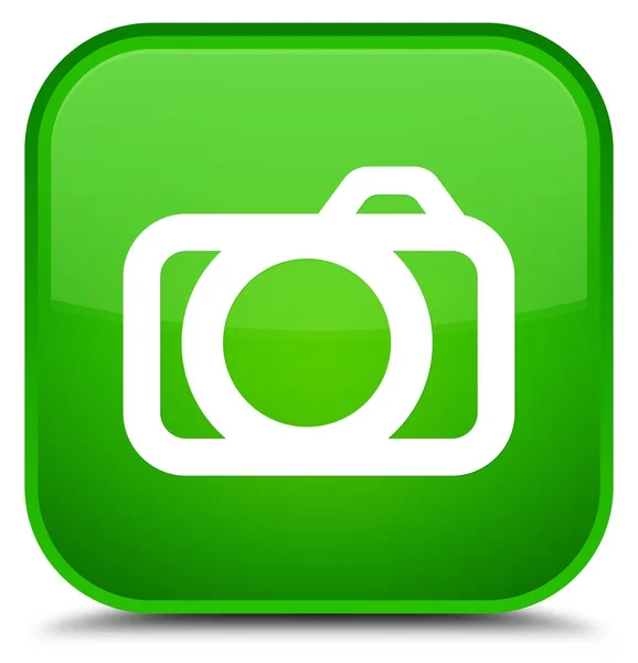 Tombol khusus persegi hijau ikon kamera — Stok Foto