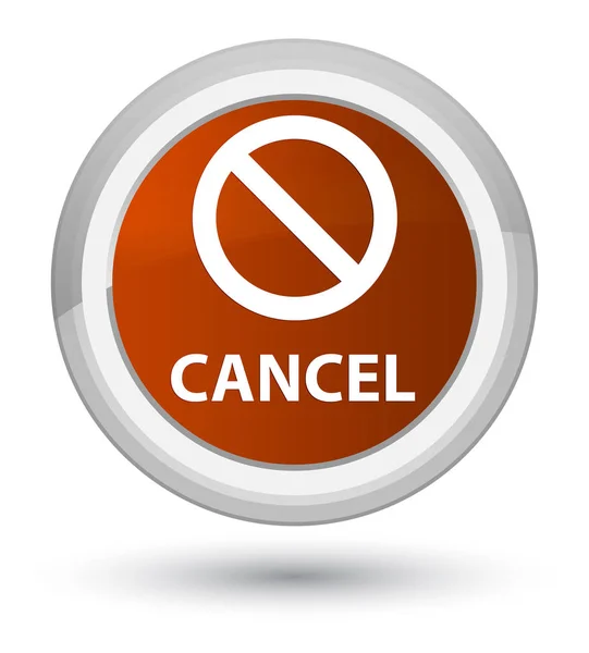 Cancel (prohibition sign icon) prime brown round button — Stock Photo, Image