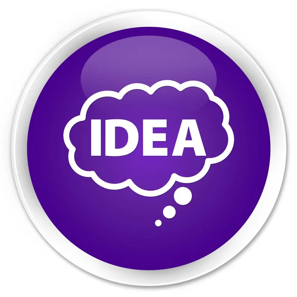 Idea bubble icon premium purple round button — Stock Photo, Image