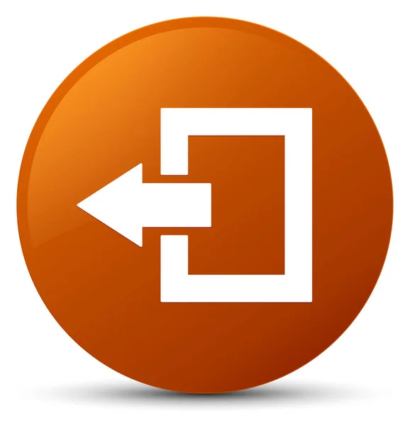 Logout icon brown round button — Stock Photo, Image