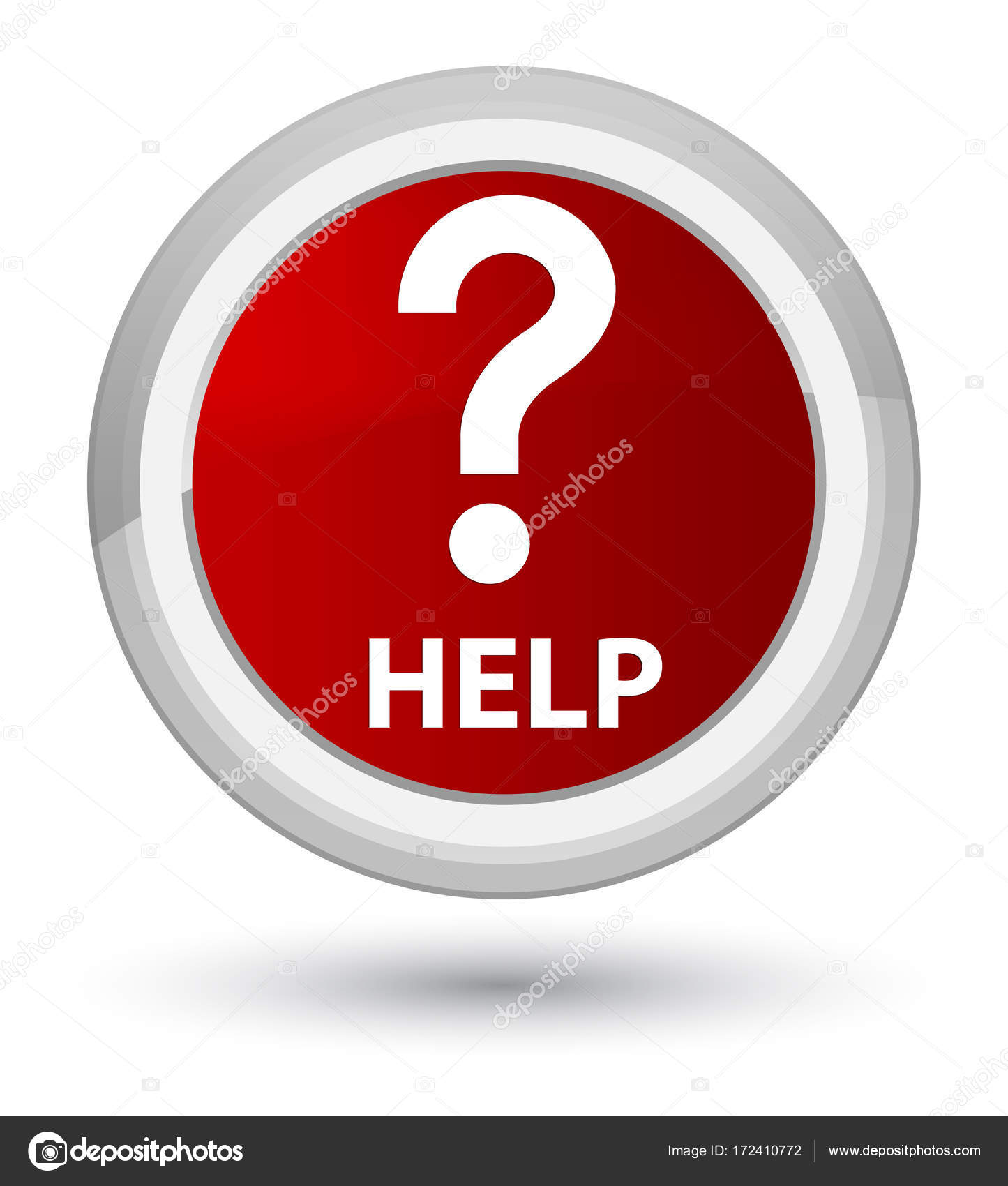 Ajuda (ícone de pergunta) botão redondo vermelho principal — Foto ©  FR_Design #172410772, image size:1445x1700
