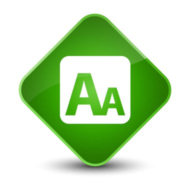 Yazı tipi boyutu kutusunu simge zarif yeşil elmas düğmesi