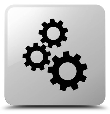 Gears'ı simgesi Beyaz kare düğme