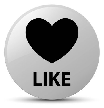 Düğme (kalp simgesi) Beyaz gibi yuvarlak