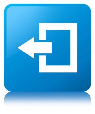 Oturum kapatma simgesi mavi mavi kare düğme