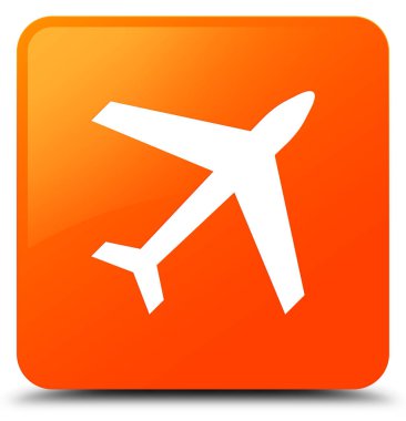 Uçak simgesi turuncu kare düğme